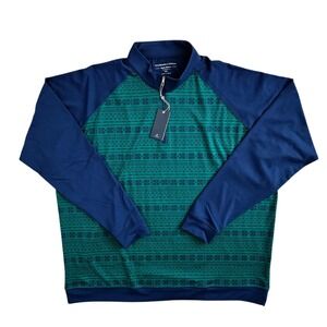 Holderness‎ & Bourne (Mens XXL) The Robinson Golf Pullover 1/4 Zip Blue Green